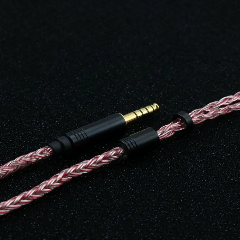 XINHS Silver Red Single Crystal Copper Plated HiFi Earphone Upgrade Cable Audio Cable 2.5/3.5/4.4 Suitable for NX7MK4 F1  Audio