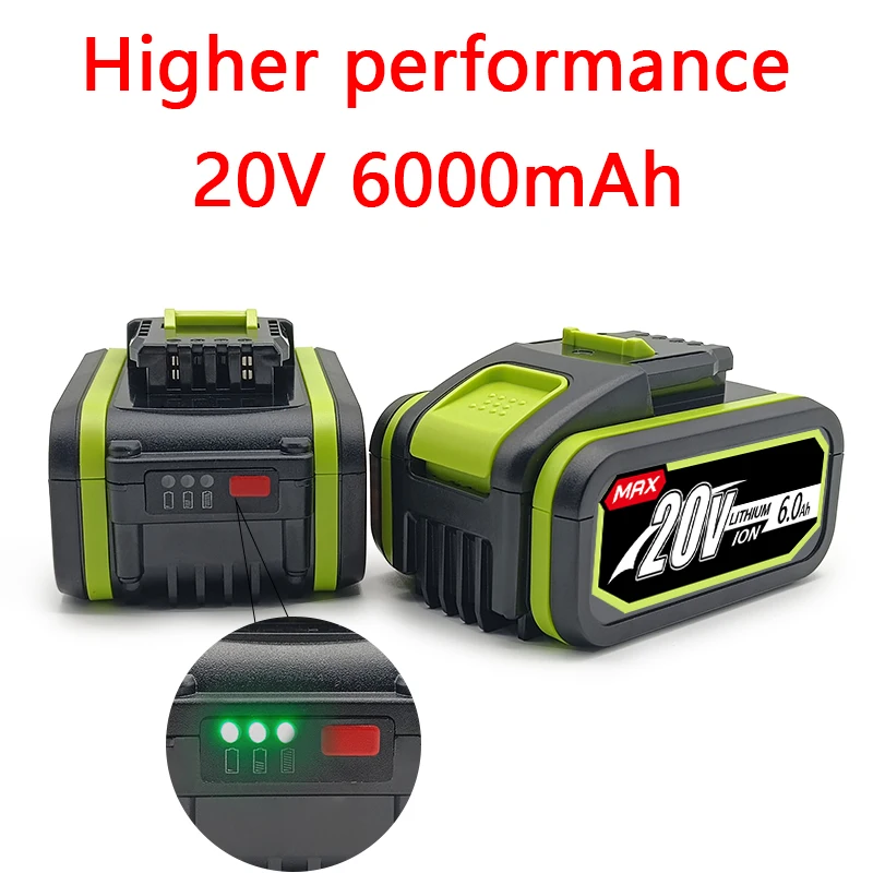 

High-Capacity 20V 6000mAh Lithium Rechargeable Battery Is Used To Replace Battery Wx176 WX178 WX386 WX678 For WX Electric Tools.