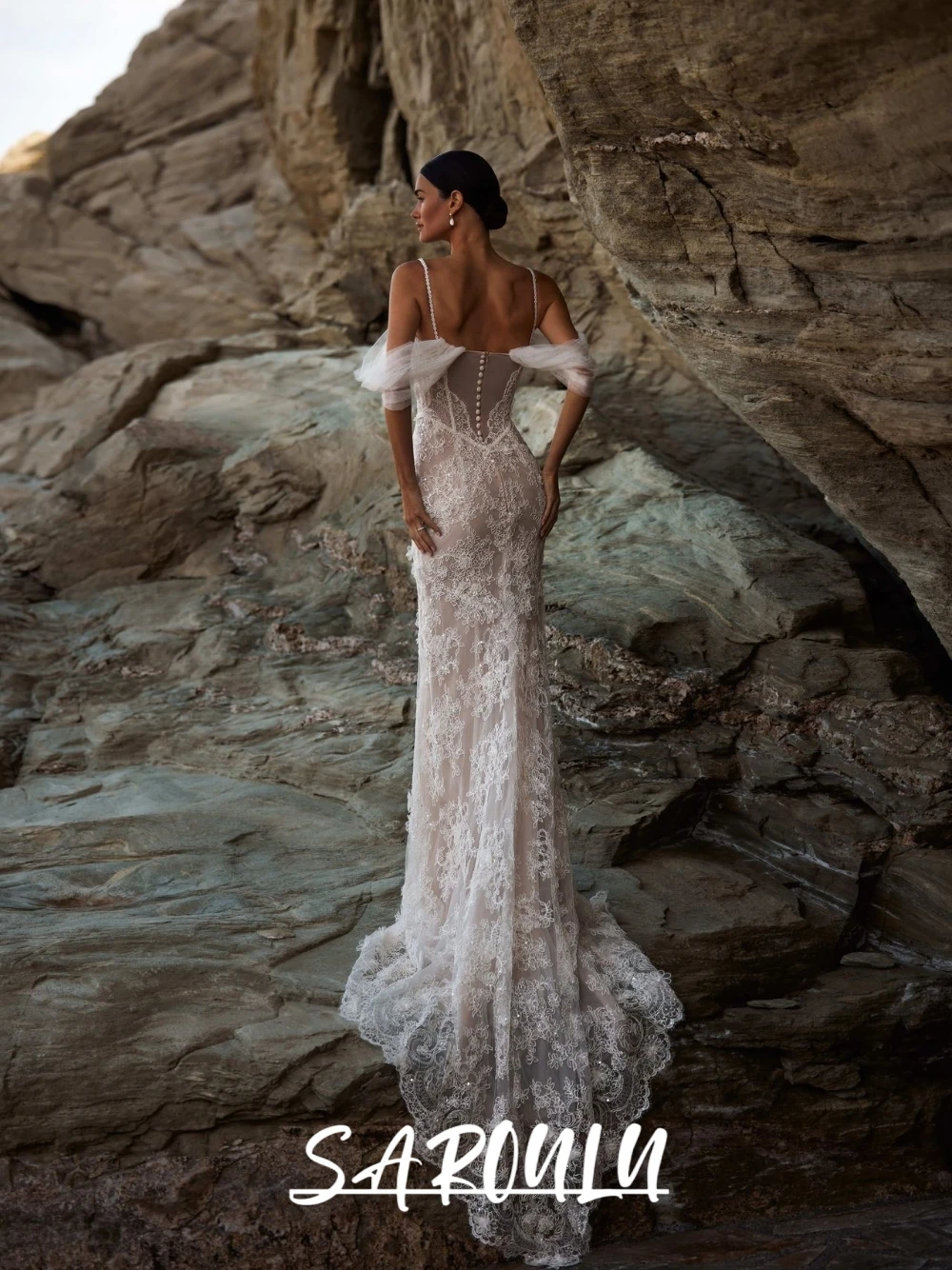 

Gorgeous Appliques Lace Shimmering Wedding Dress Sheer Romantic 2 in 1 Bride Wear Customized Corset Stunning Bridal Gown