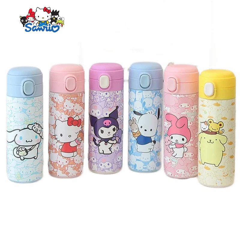 

Hello Kitty Sanrio студенческий термос чашка Kuromi Cinnamoroll аниме Kawaii Милая нержавеющая сталь детская чашка для воды игрушки для девочек