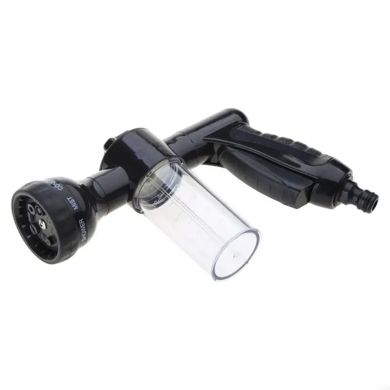 Creative Water Hose Nozzle Plastic Durable High Pressure Nozzle Multiple Patterns Foam with Soap Dispenser C5AD