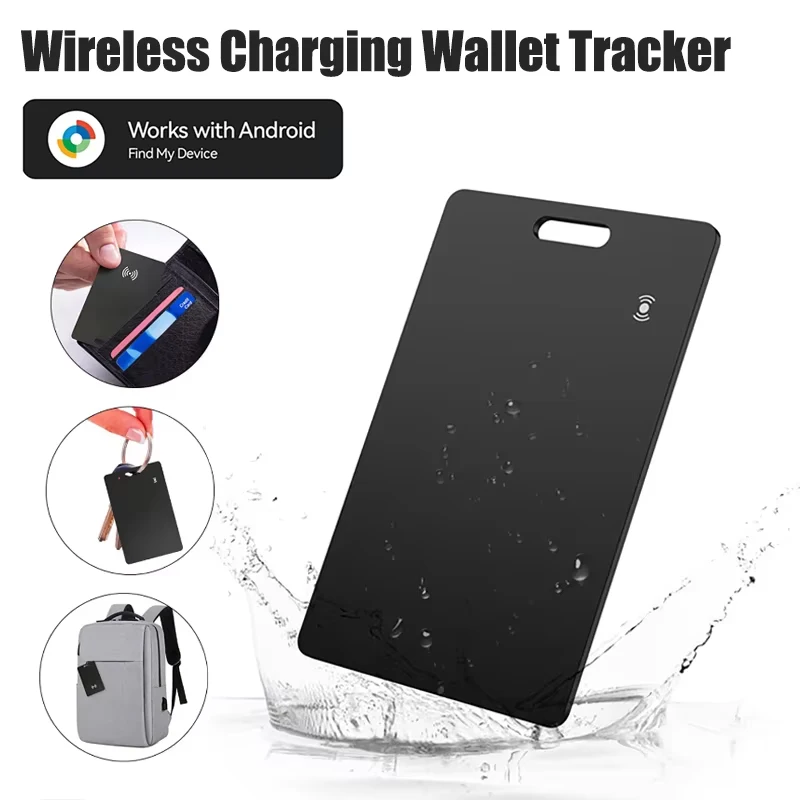 Ultra Thin Global GPS Android Tracker Card Wireless Charging Waterproof Smart Wallet Tracker Card with Google Find My Device App