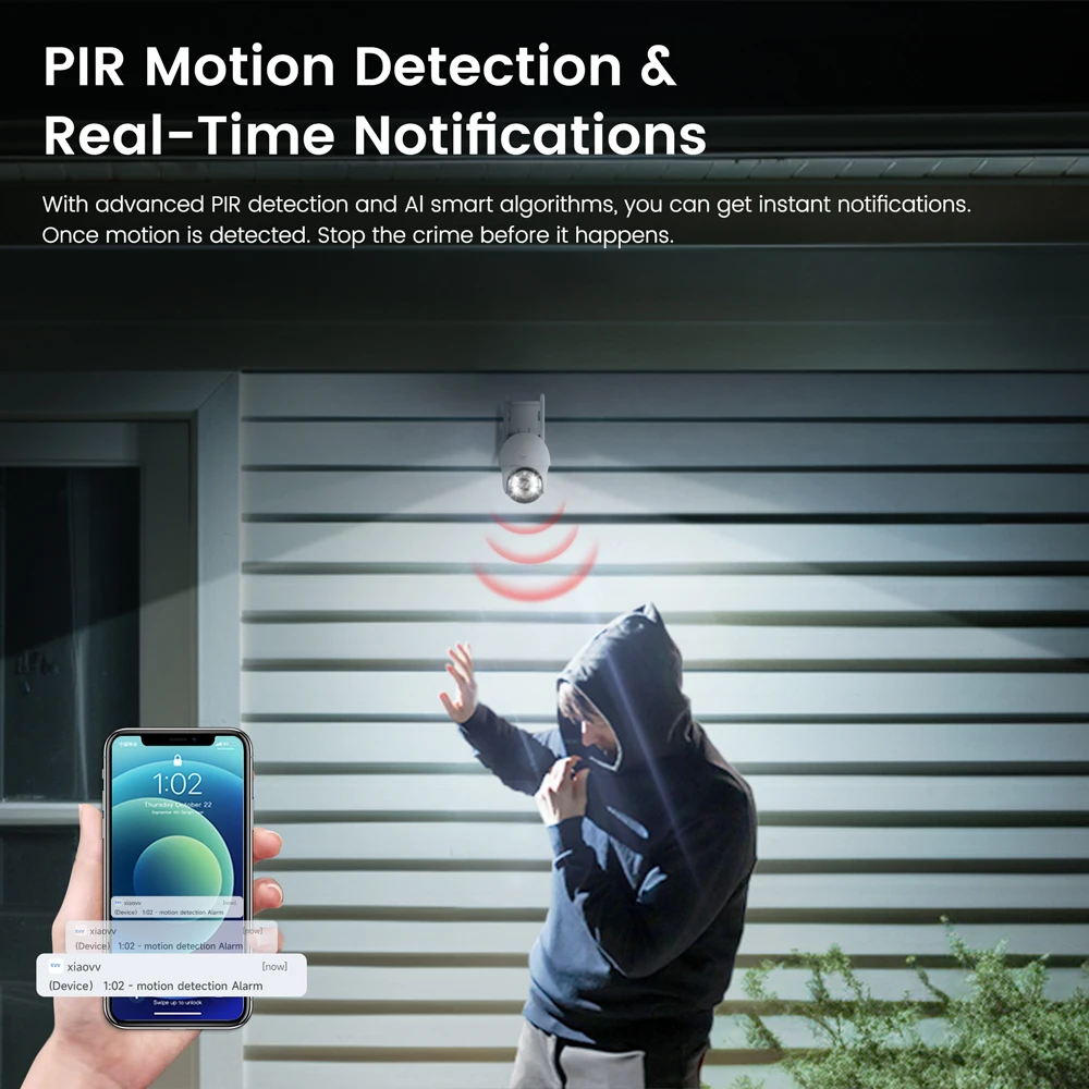 XIAOVV 4G SIM 3MP ضوء النجوم الأمن في الهواء الطلق كاميرا متحركة IP66 مقاوم للماء مع التحدث في اتجاهين وكشف الحركة المراقبة عن بعد