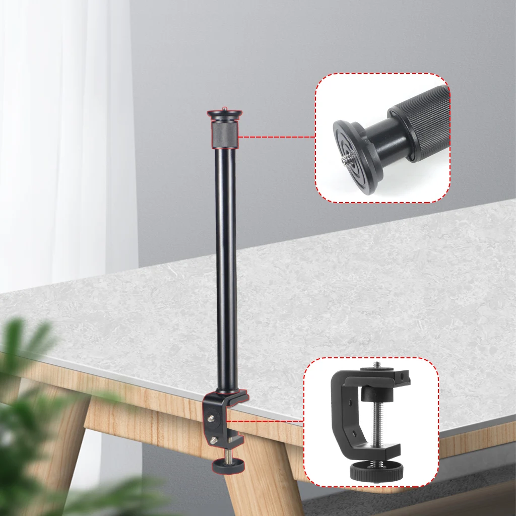 Desk Mount Stand DSLR Camera C Clamp Light Stand Universal Aluminum Desktop C Type Action Camera Phone Clamp