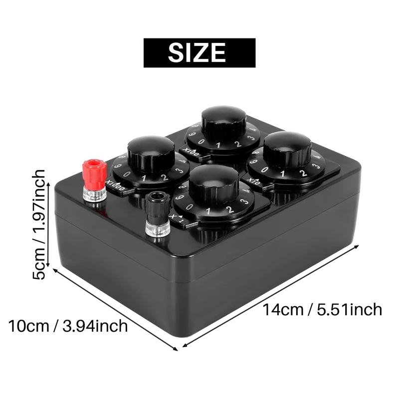 Hot TTKK 5X 0-9999 Ohm kotak ketahanan sederhana presisi variabel dekade Resistor instrumen mengajar
