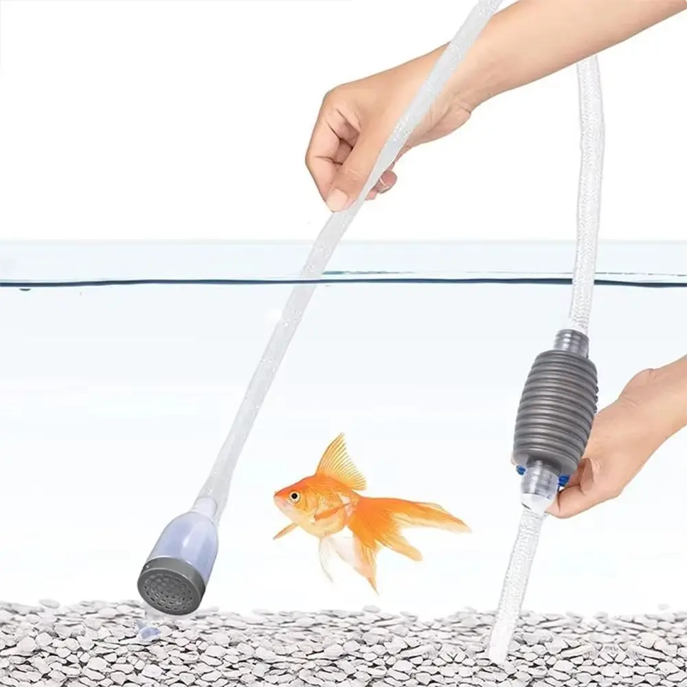 1Pcs New 140cm Water Changer Air Pump Handheld With Filter Nozzle Fish Tank Cleaning Accessories Plastic Aquarium Gravel Cleaner