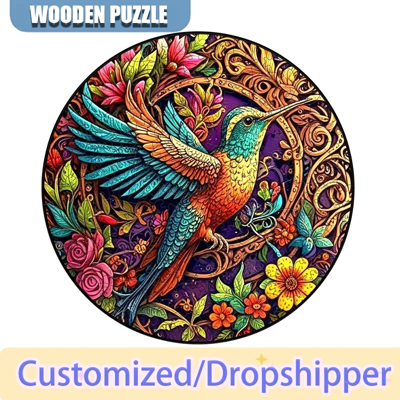 Bird Theme Wooden Puzzle Family Atmosphere Wall Wooden Puzzle Decoration Family Parent-Child Game Puzzle