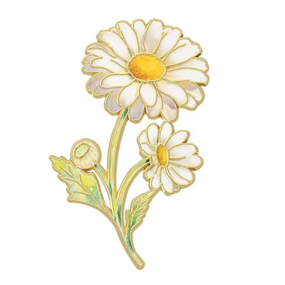 Alloy Brooch Exquisite Shape Brooch Enamel Flower Brooch Pin Lightweight Zinc Alloy Badge Smooth Edges Accessory for Jackets