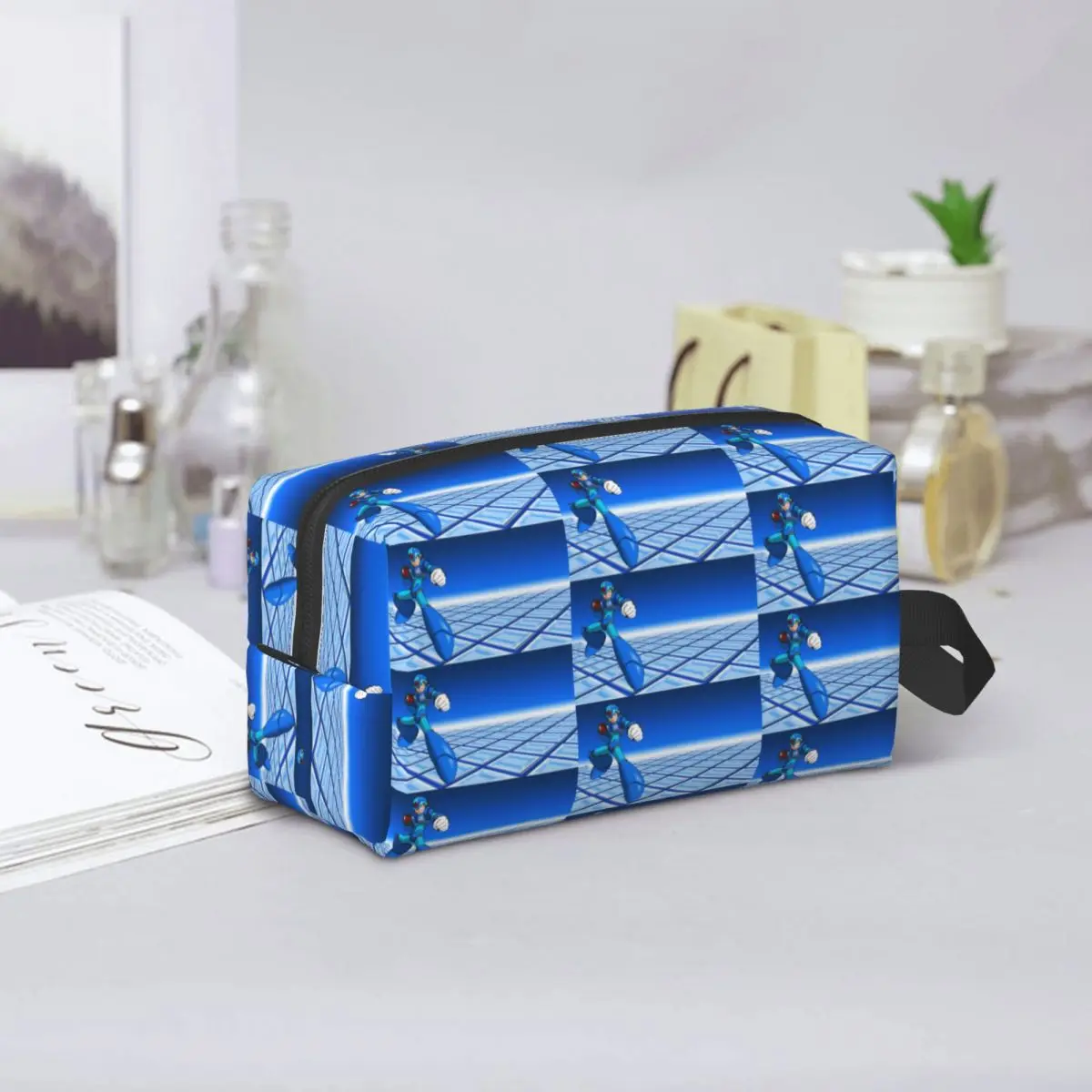 Megaman Video Game Mega Man Pencil Case for Kids Pen Box Pencil Bag Stationery Supplies Women Organizer Pouch