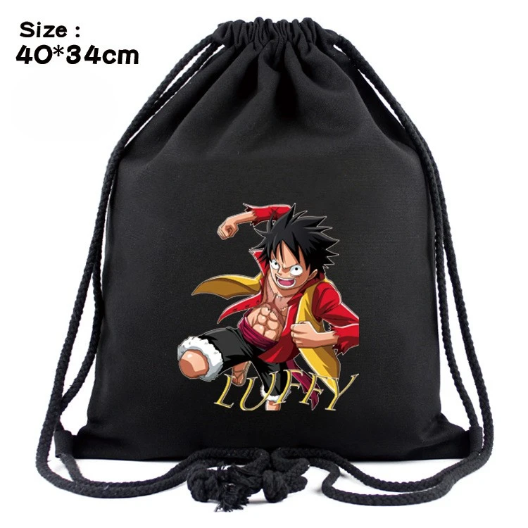 Zaino con cinturino Anime One Piece Anime periferico Rufy Zorong tasca con tracolla con coulisse regalo di festa portatile