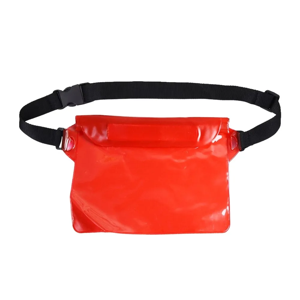 

Transparent Waterproof Waist Bag Large Capacity Adjustable Swimming Bag 3 Layer Protection With Waist Strap Rafting Waist Pack