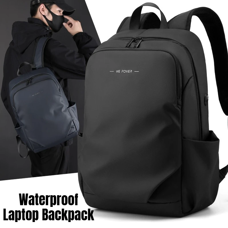 Premium Frosted Leather Waterproof Backpack Men's Large Capacity Laptop Bag for Business Commute Travel Outdoor