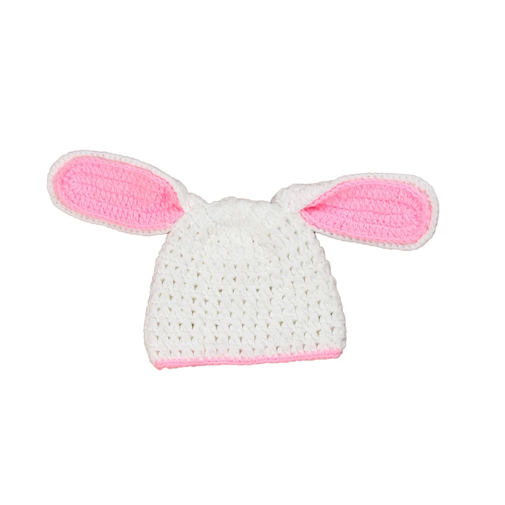

Newborn Baby Rabbit Photo Props Pink White Knit Crochet Outfits Hat Pant Big Ears Bunny Photography Costume Baby Photo Props