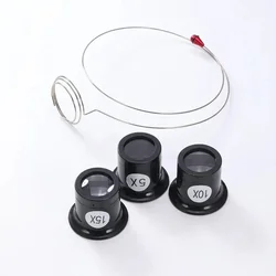 4Pcs Watch Magnifier Tool Eye Loupe Loop Magnifier Magnifying Glass Jewelry Magnifying Tools Watchmaker Tool 5X 10X Magnifying