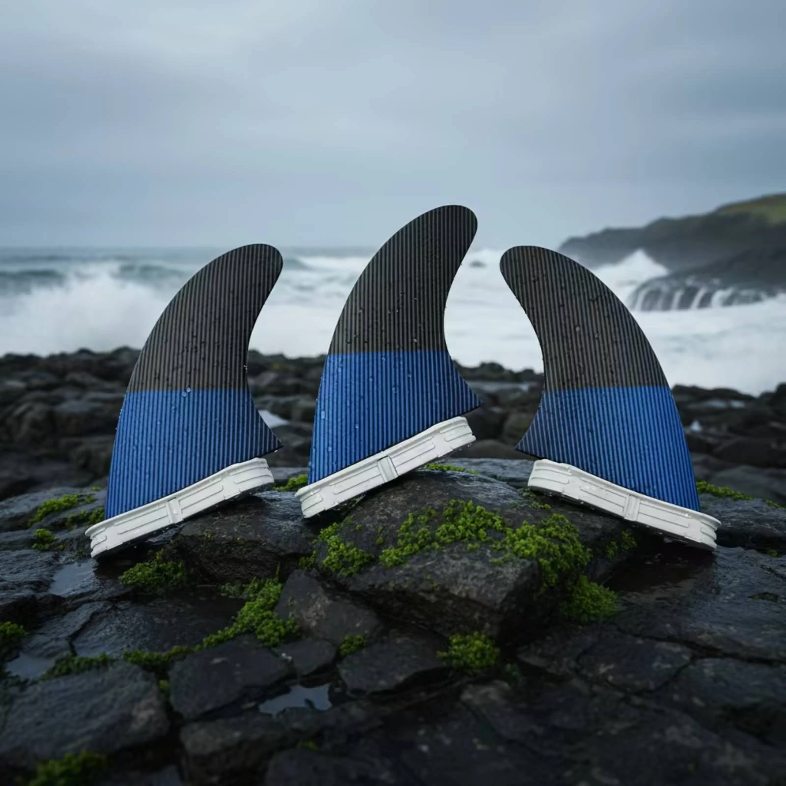 Fin with Twin-Tab II Base Maneuverability Honeycomb Fin Surfboard Fins Curved Versatile for Surfers, Surfing