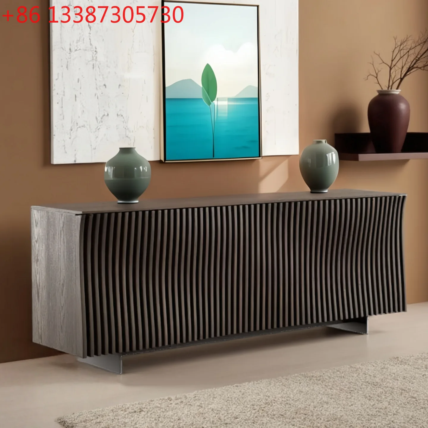 

Solid wood paint dining side cabinet modern simple light luxury living room storage storage entrance