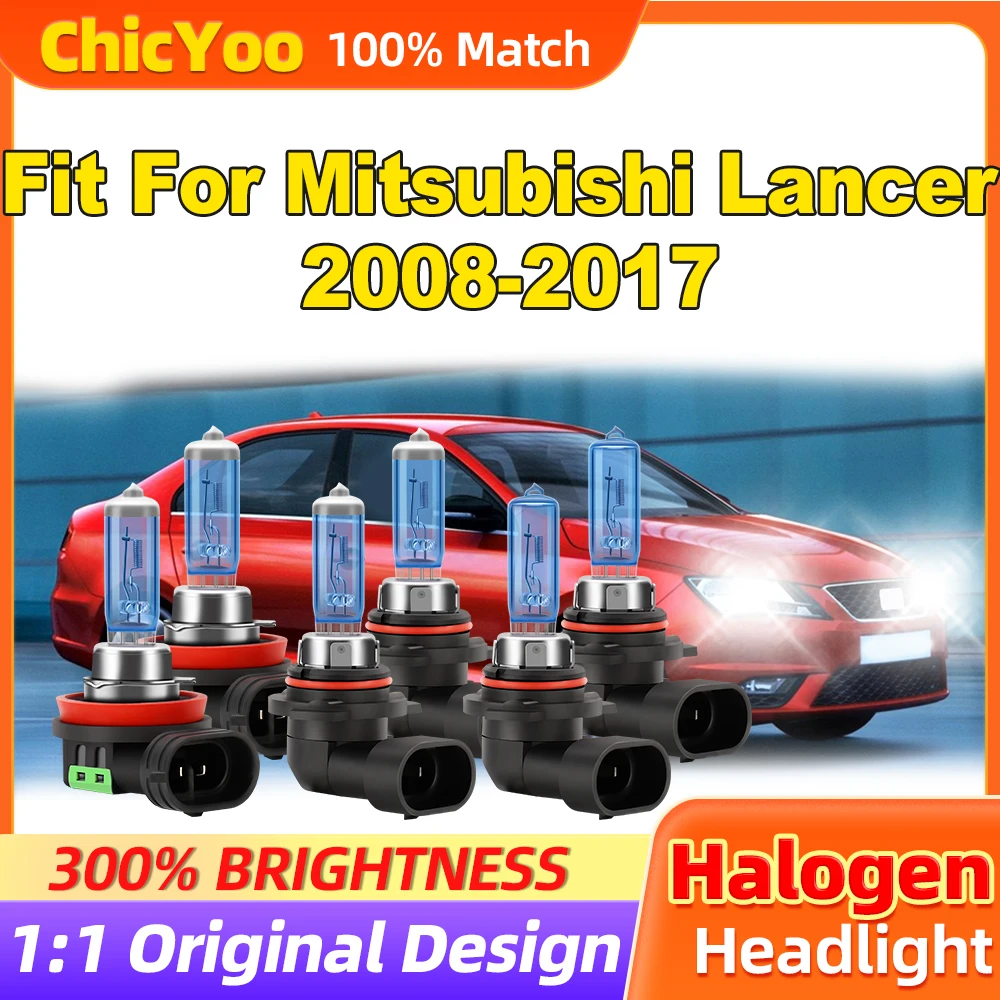 Fit For Mitsubishi Lancer 2008-2013 2014 2015 2016 2017 300W Halogen Lights 36000LM Turbo Auto Headlamps 6500K 12V Xenon Lamps