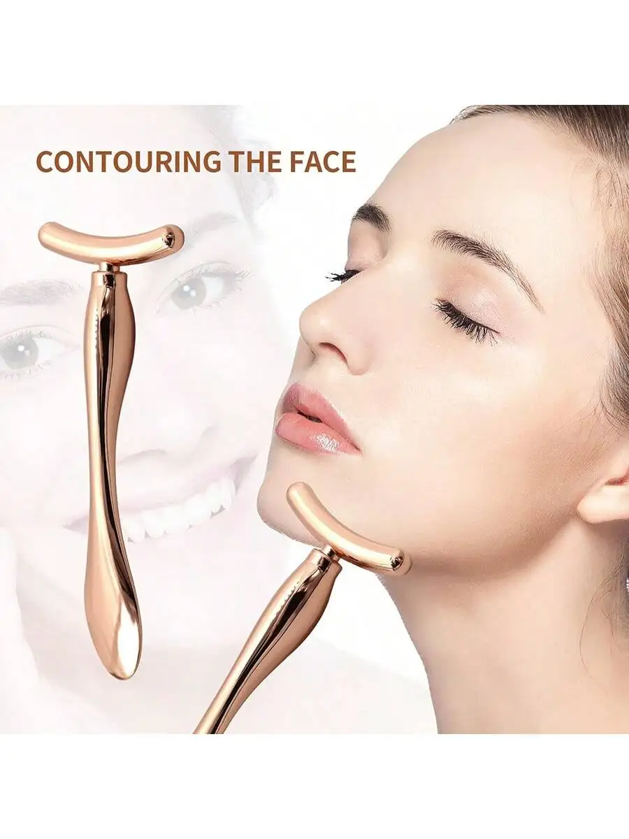 2Pcs Face & Eye Massager Set Facial Firming Eliminate Eye Bags Metal Massage Wand Eye Cream Applicator Women Skin Care Tools