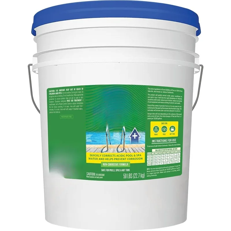 Aumento de pH para piscina y spa (freno de soda puro, carbonato de sodio) (50 lb)