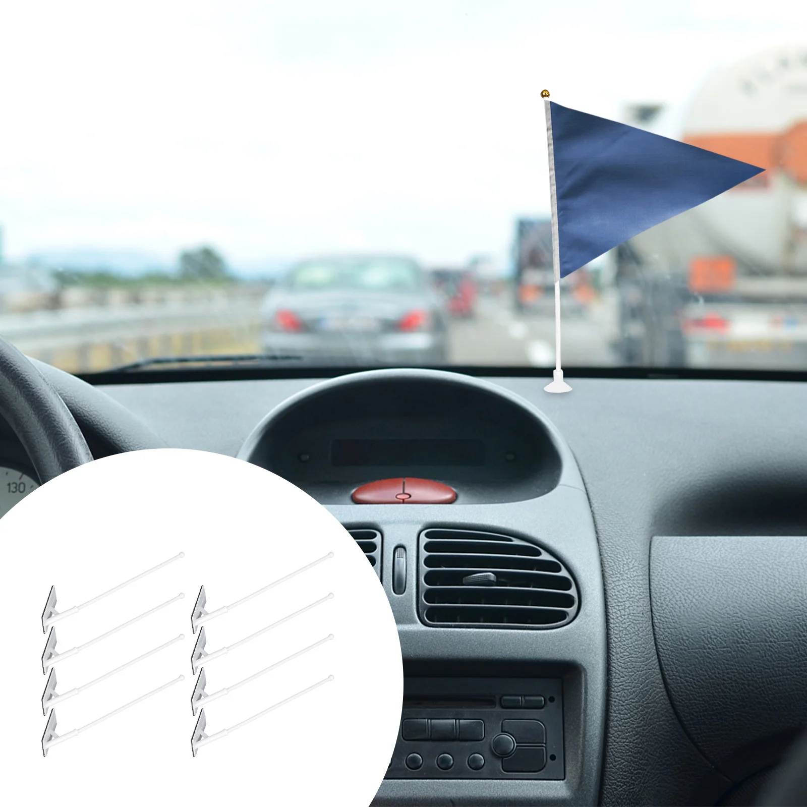 

8pcs Car Flagpoles Vehicle Frames Durable Plastic Flagpole For Car Window Truck Bus Festival Flag Holder Nation Flag Support
