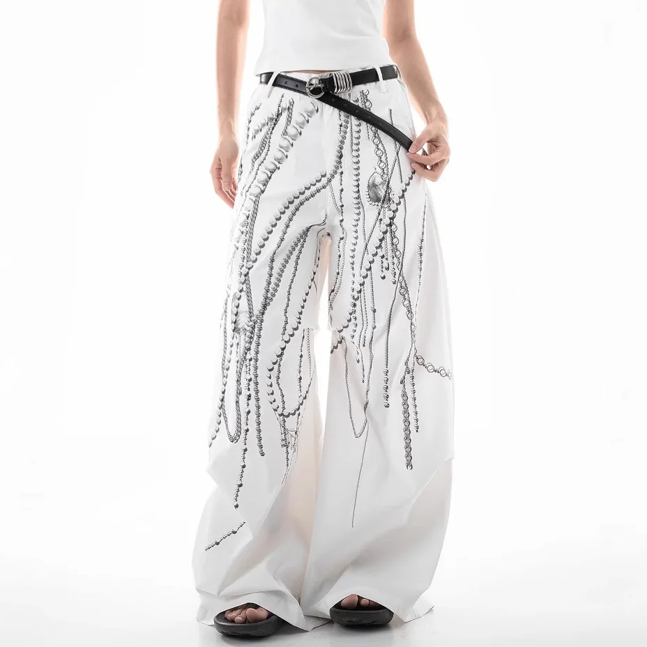 

Waist Black Pattern High Printed Long Casual Wide Leg Pants New Trousers Women Fashion Spring Autumn 2026 CPG