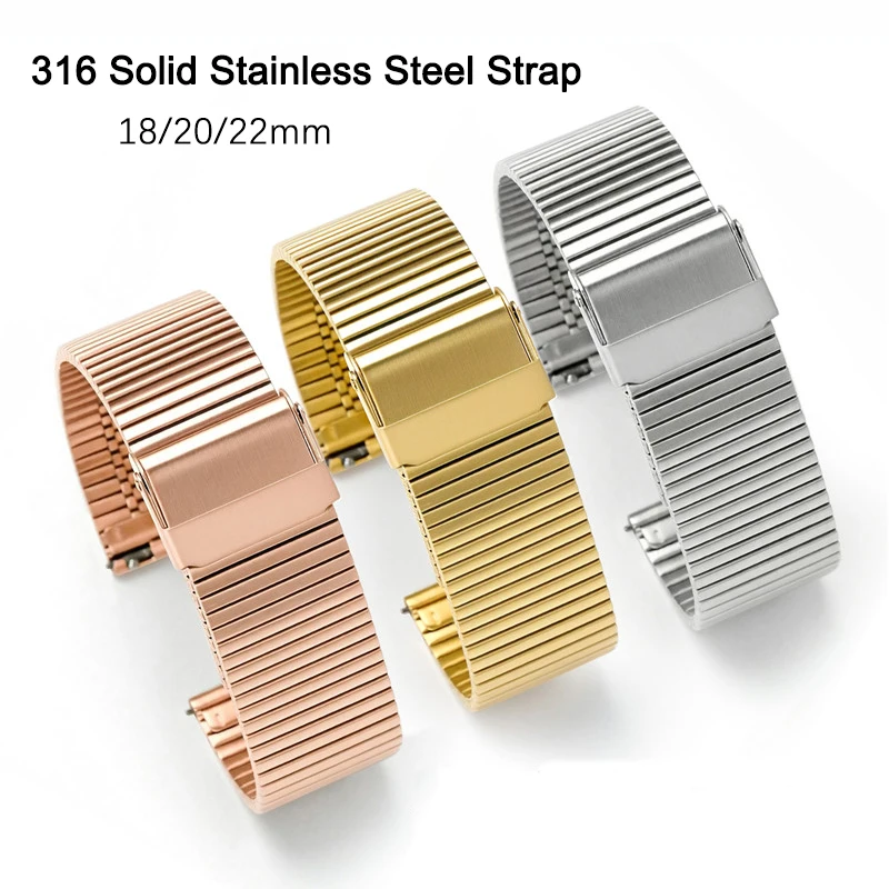 

Ремешок из нержавеющей стали 316, 18 мм, 20 мм, 22 мм, быстросъемный, универсальный металлический сменный браслет для мужчин и женщин, аксессуары для часов