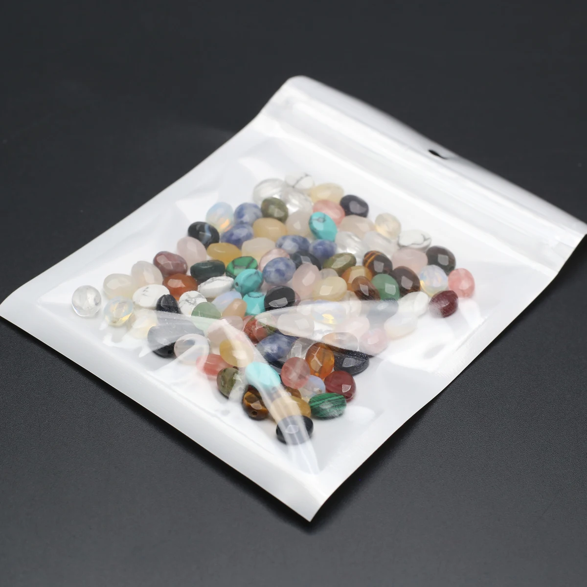 100PCS Wholesale Charm Natural Stone Agate Sodalite Opal Elliptical Beaded Jewelry Making DIY Necklace Bracelet Accessories Gift