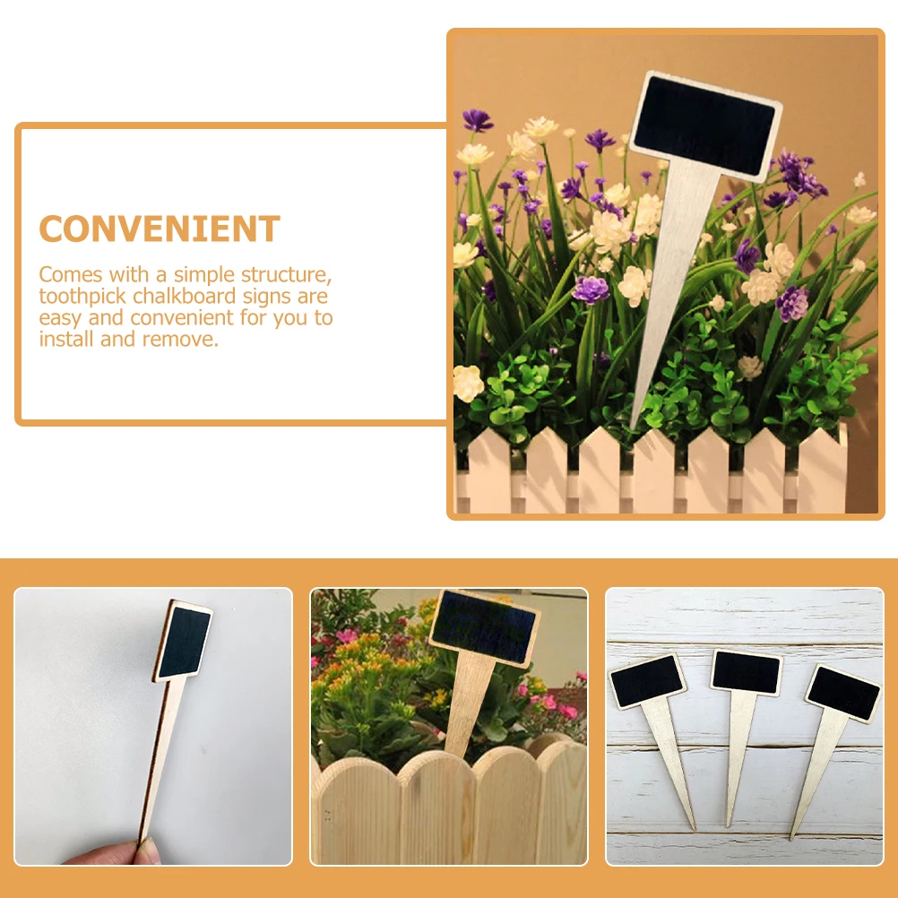 

18 Pcs Chalkboard Stakes Small Label Garden Plant Tags Wood Mini Signs Home Decoration Gardening Supplies Wood