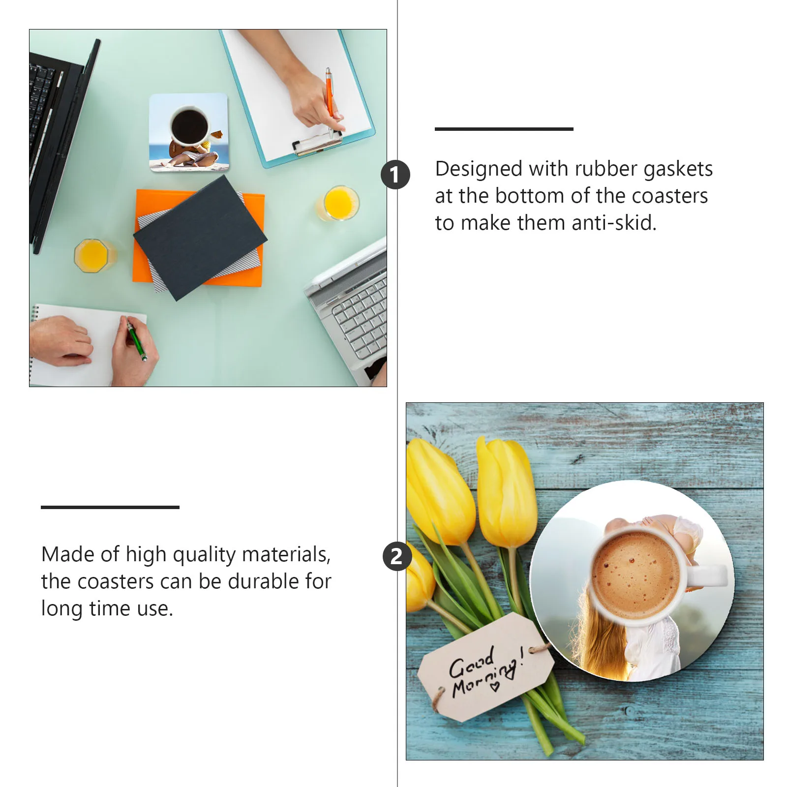 

24 Pcs Coaster Consumables Wear-resistant Coasters Cup Dye Kitchen Mats Thermal Transfer Rubber