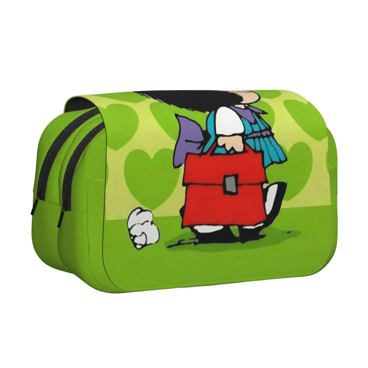

Cute Cartoon Mafaldas Pencil Cases Fun Pen Bag Student Large Storage Office Zipper Pencilcases