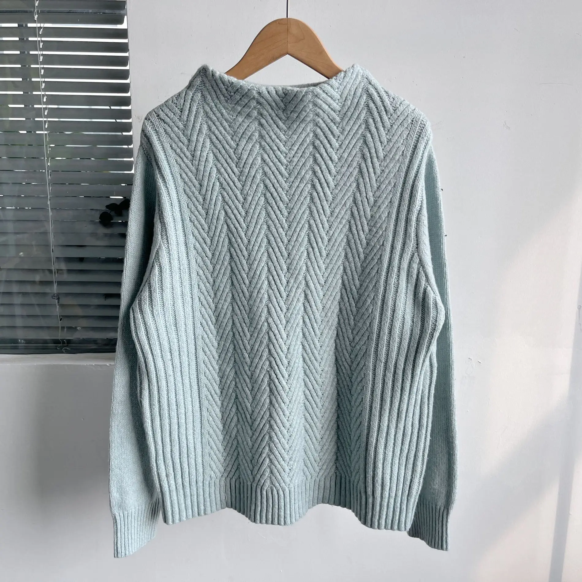 Frühling Gestrickte Lange Sve Pullover frauen Overhead Weiche Bequeme Candy Farbe f Hoher Kragen Casual Faion D253