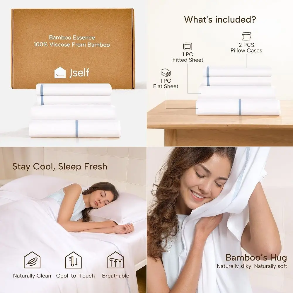 Hotel Bedding Queen Size Bed in a Bag 8 Piece Set, 600 Thread Count 100 Cotton Sheets, Down Comforter, Striped Tan, Duvet Cover