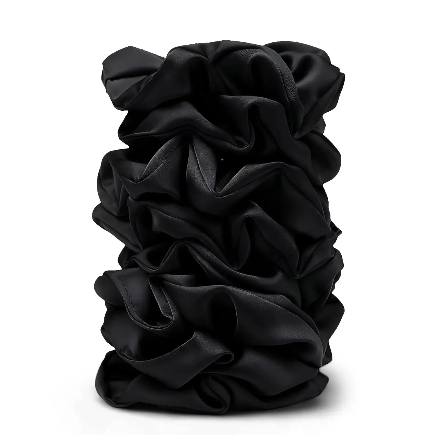 

Satin Scrunchies for Women – 8PCS Black Silk Hair Ties – No Crease, Frizz-Free, Gentle Elastic Hair