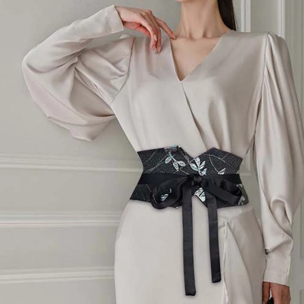 

Adjustable Chinese Wide Belt Printed Cloth Hanfu Cummerbunds Skirt Accessories Girdle Ethnic Style Women's Belt Gift