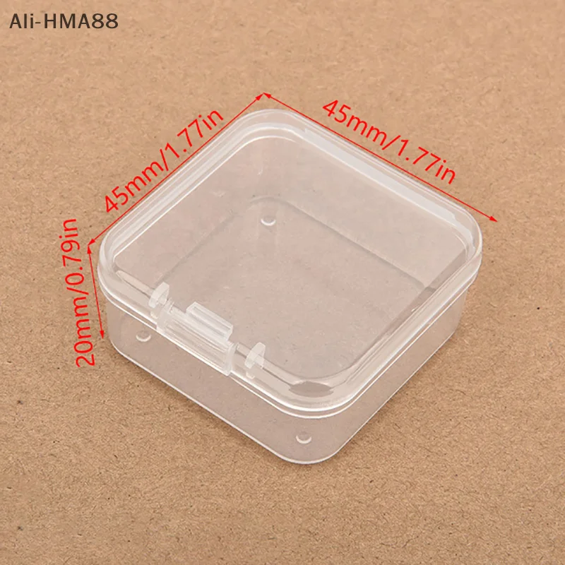 Mini scatola portaoggetti in plastica da 5 pezzi Custodia trasparente per gioielli Orecchini Anelli Scatole Contenitore per piccoli oggetti