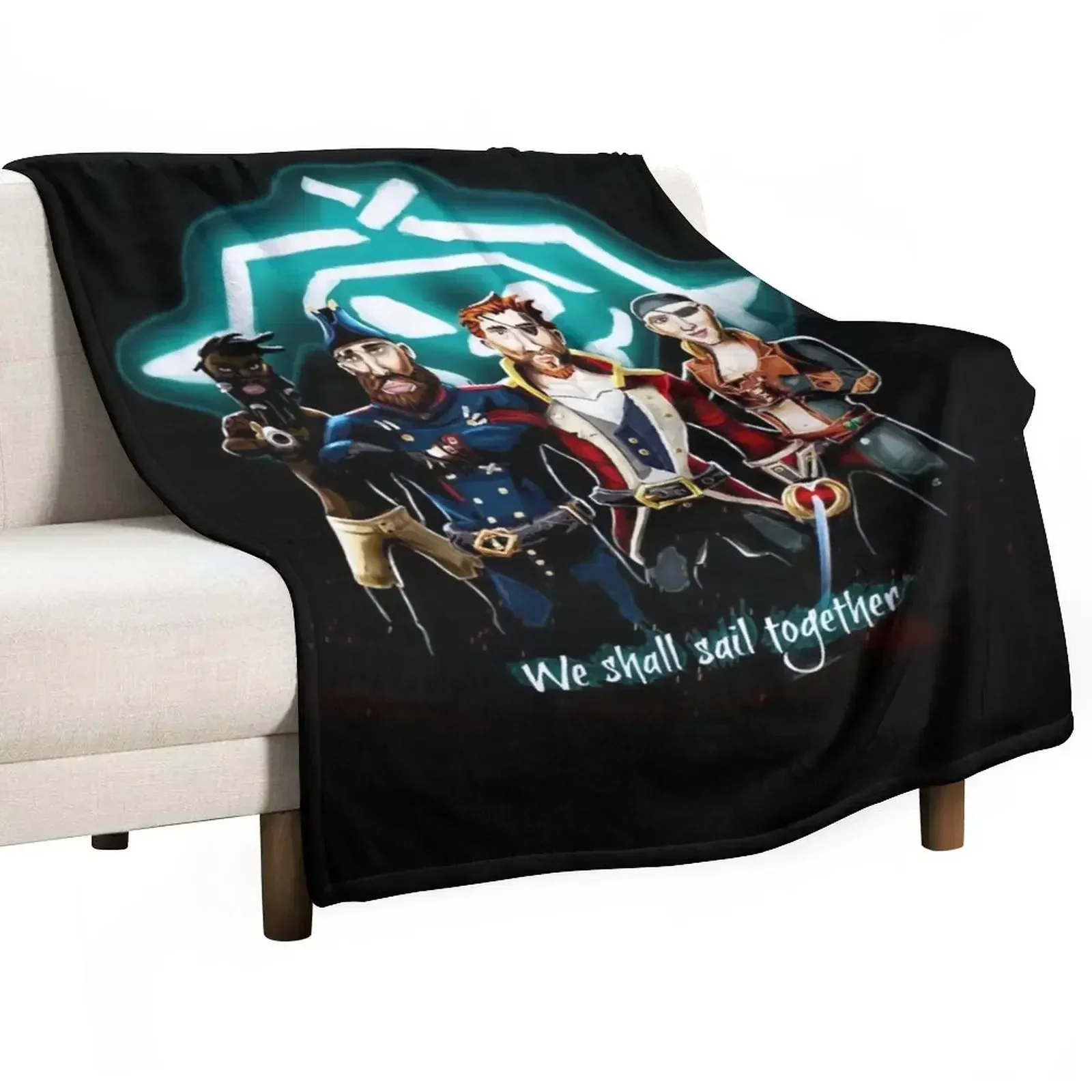 

We Shall Sail Together pirate chibi Throw Blanket Hairys blankets ands Thins Summer Beddings Blankets