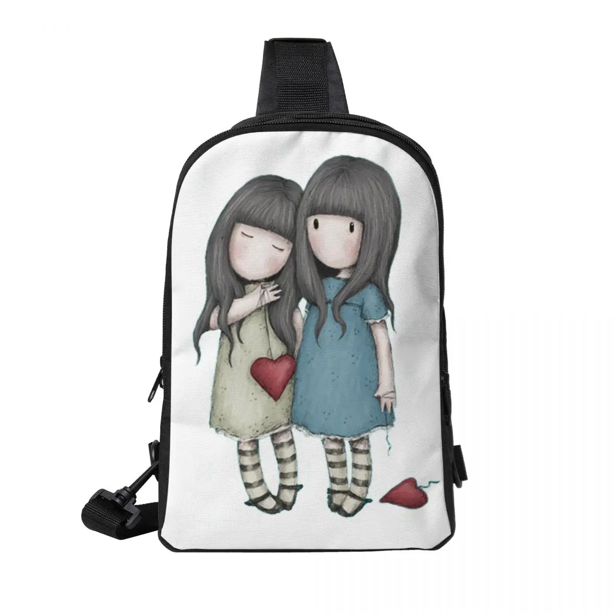 

Gorjuss Santoro Friends Chest Bag Men Sling Crossbody Backpack Chest Bag Traveling Hiking Daypack Shoulder Bag