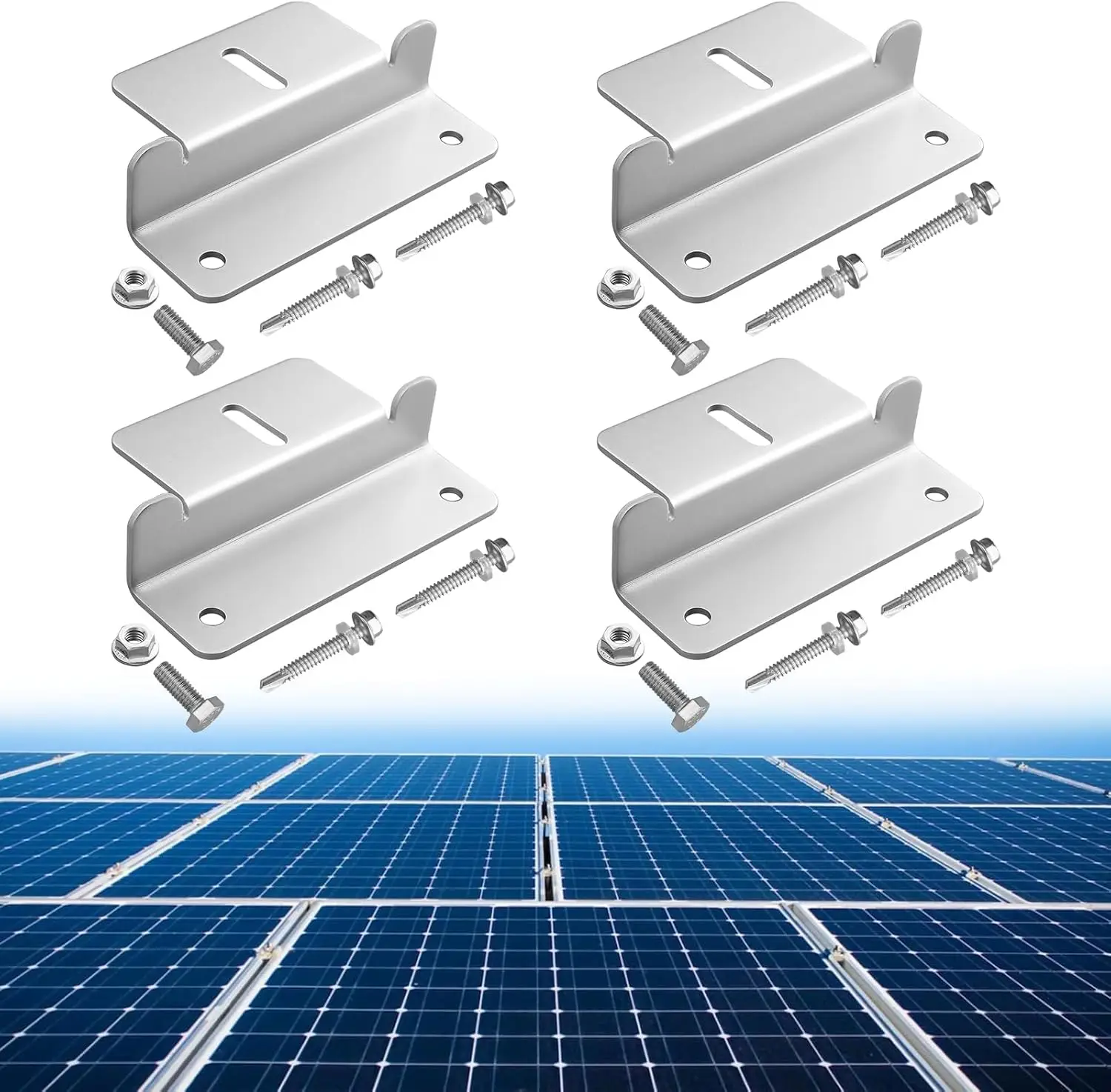 Solar Panel Mounting Z Brackets Lightweight Aluminum Corrosion-Free Construction for RVs, Trailers, Yachts, Wall, Off Gird Roof