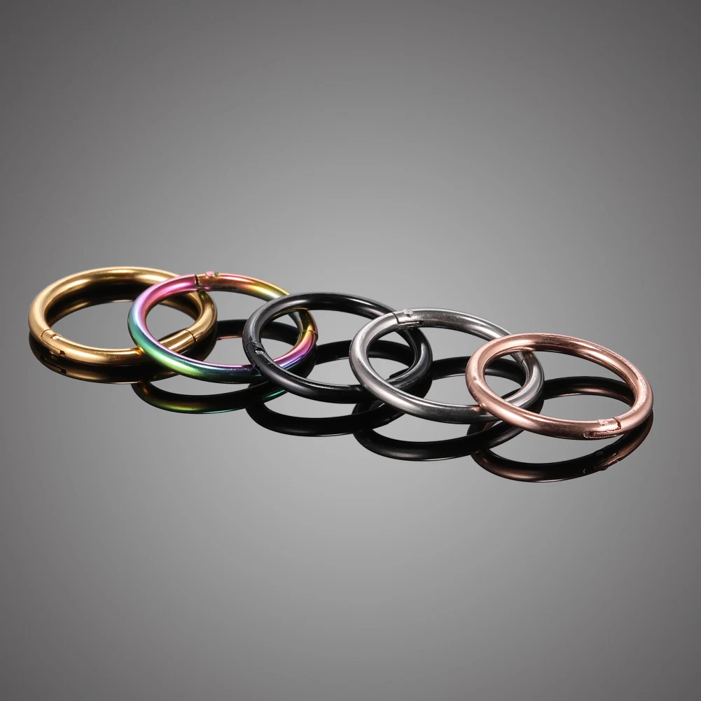 1Pc Surgical Steel Segment Nose Rings Septum Clicker Piercing 16G 18G 20G Ear Cartilage Pirsing Jewelry For Women Men Girl Gift