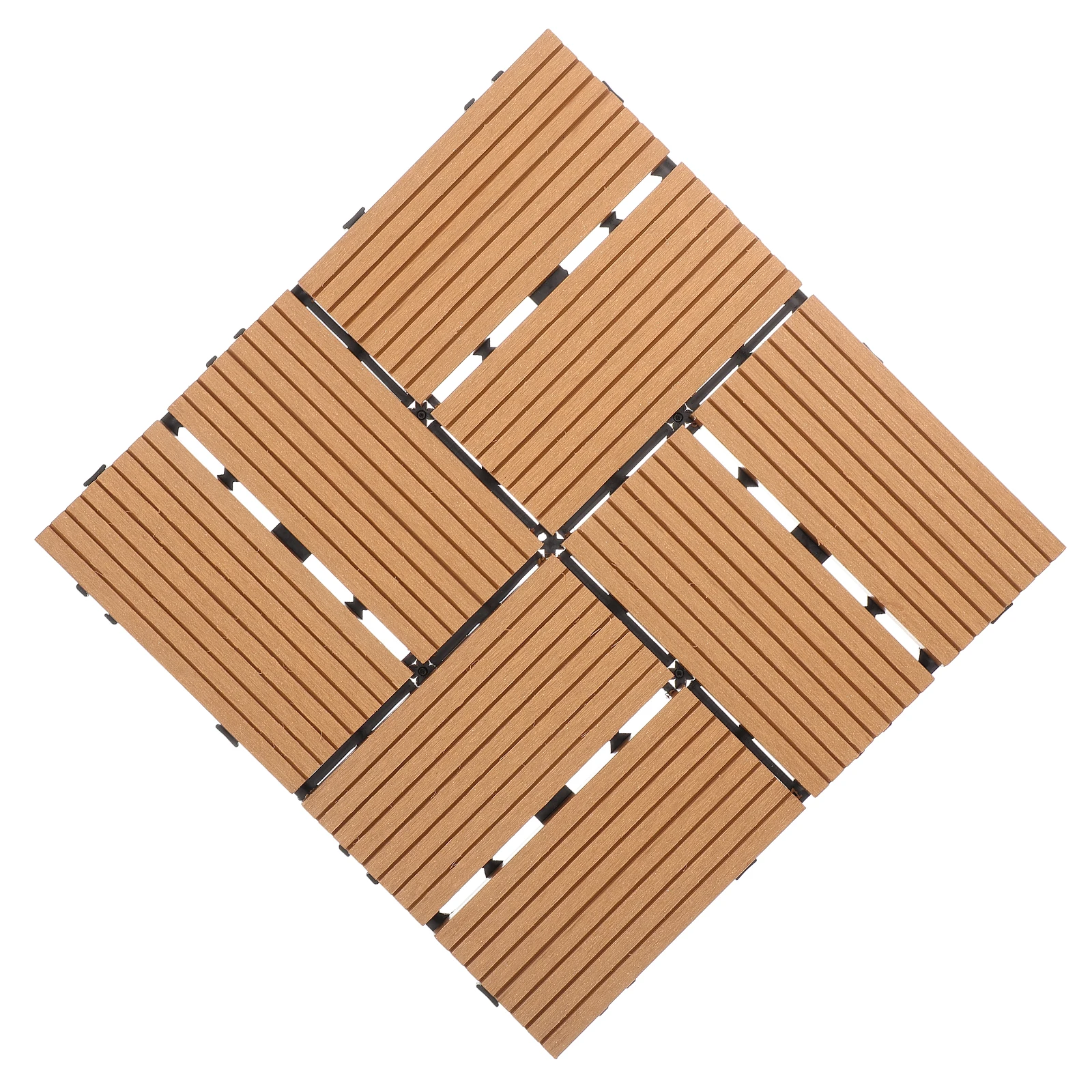 11 แพ็คไม้พลาสติกพื้น 1 ตารางเมตรสีเหลือง Decking กระเบื้อง Interlocking Patio ระเบียงระเบียงสวนชั้นแผ่นกลางแจ้ง
