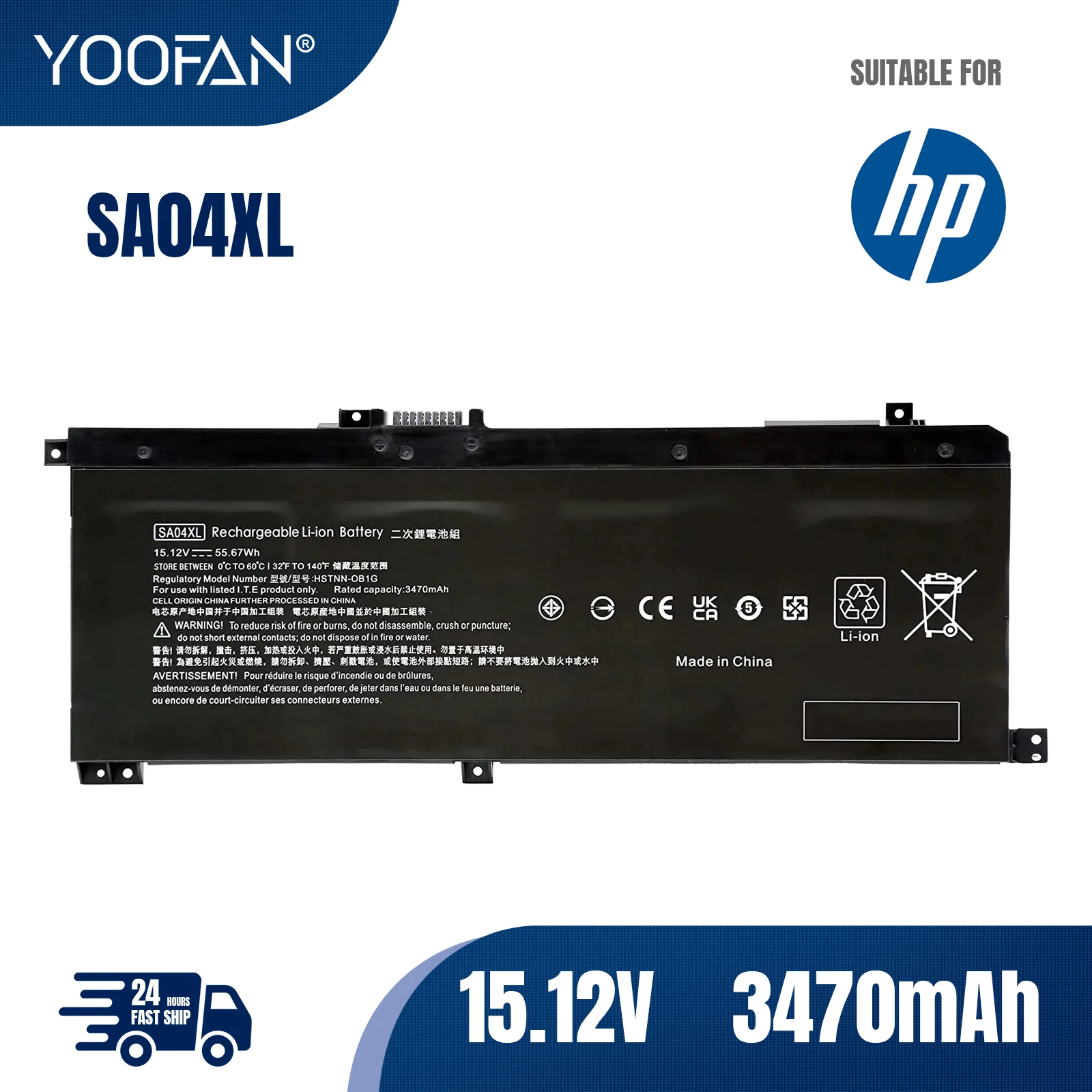 YOOFAN SA04XL L43248-AC1 Battery For HP ENVY X360 15-DR000 15-dr0003TX 15-dr0007TX 15-dr0013nr 15-ds0000na 15-ds0000ur