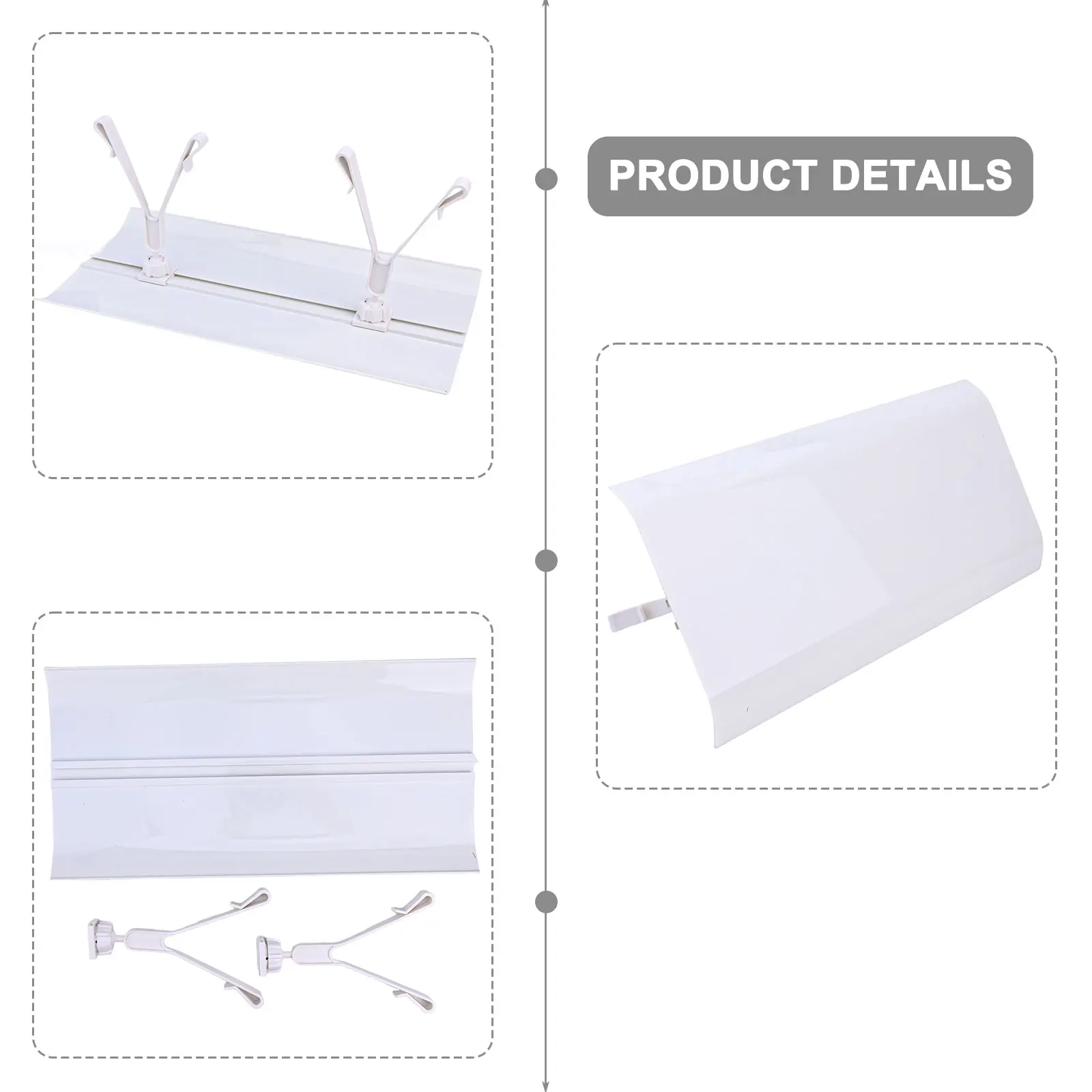 Retractable Air Conditioner Wind Deflector 40x20cm PP White Anti-Direct Blowing Adjustable Baffle For Wall Mounted AC Unit