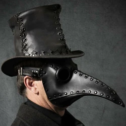 Plague Black Doctor Bird Adult Halloween Party Masks Medieval Steampunk Latex Gothic Mask Beak Event Cosplay Performance Props
