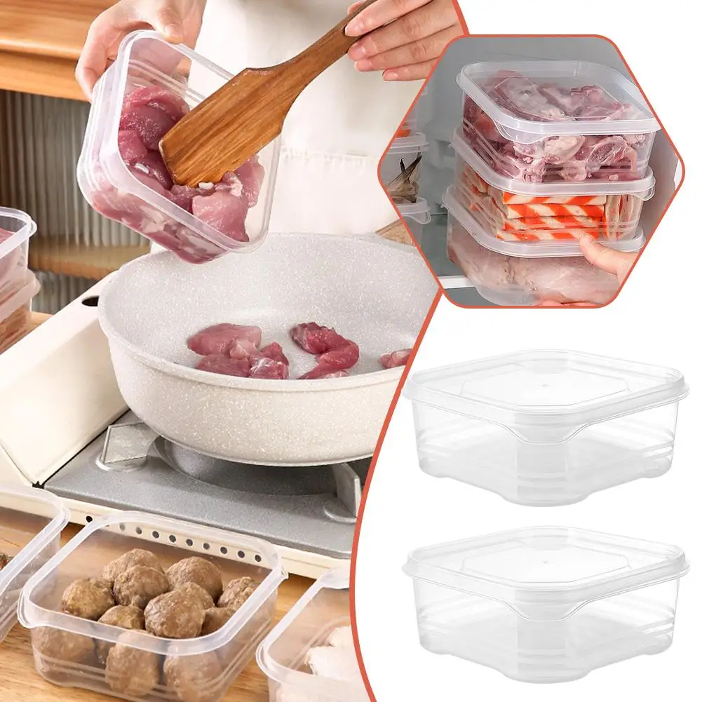 1pcs Refrigerator Food Preservation Storage Box Food Sealed Lunch Portable Refrigerated Food Storage Grade Box E9V7