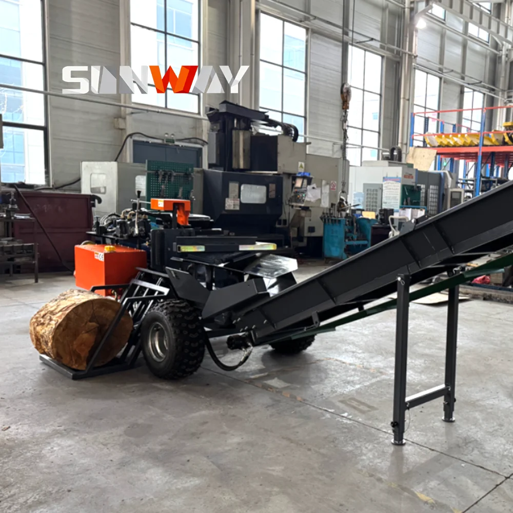 

30T Automatic Wood Processor with Conveyor Firewood Processor Machine Log Splitter for Factory Export
