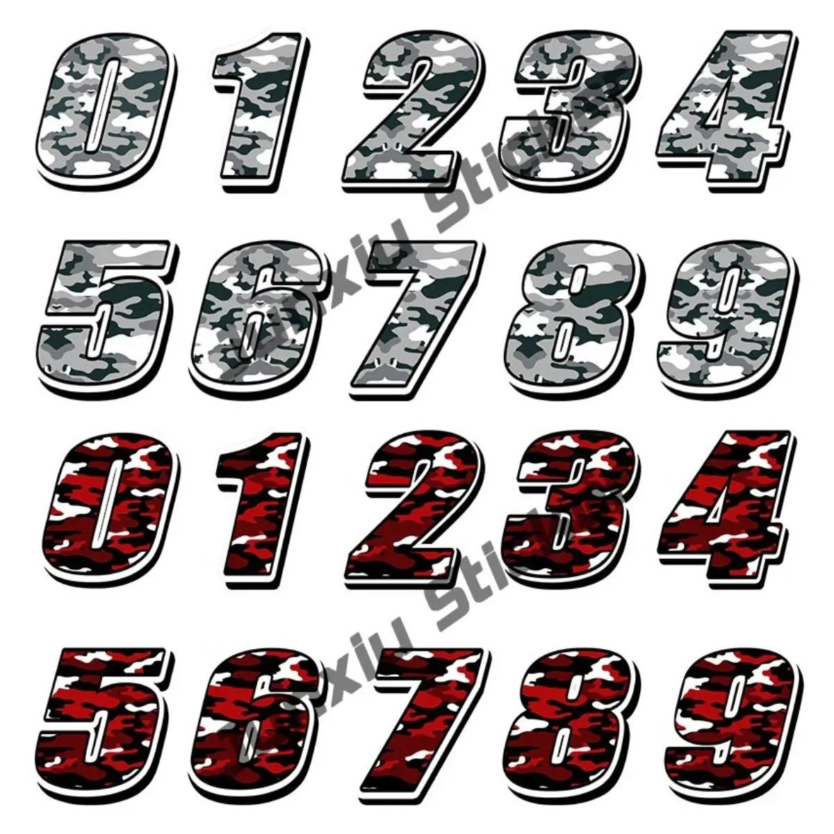 

Creative Car Decal Styling Racing Numbers 1234567890 Waterproof Car Sticker Glue Sticker for auto Motocross Bike Car Accessories