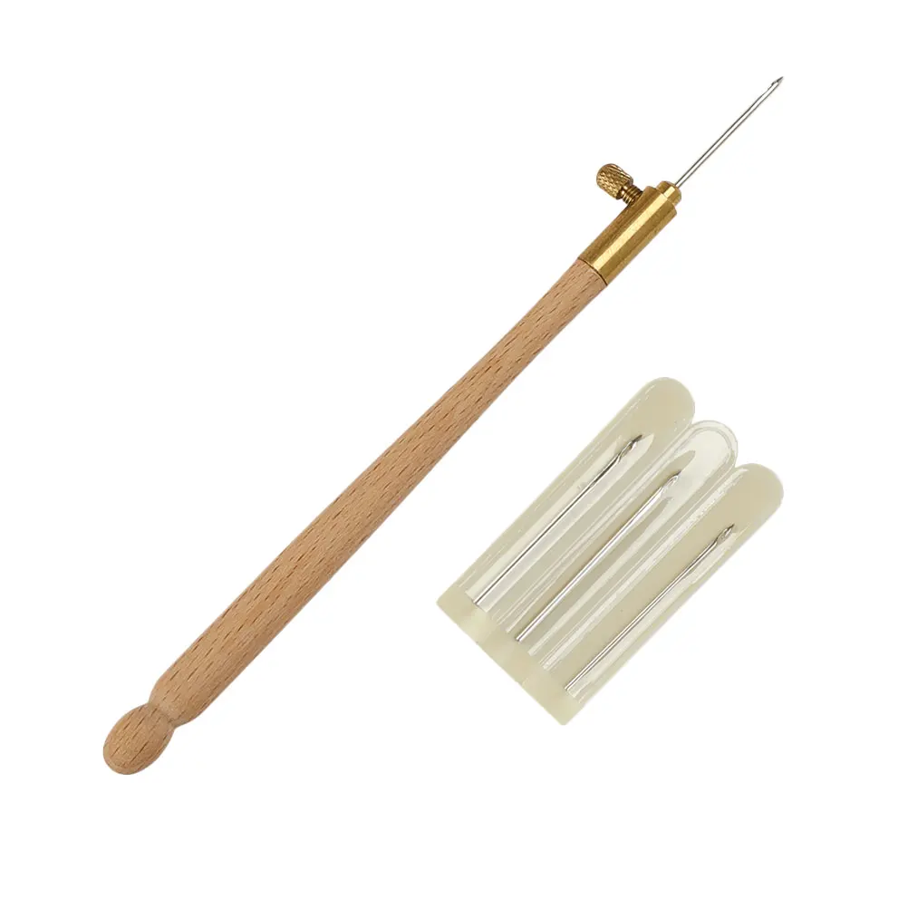 

4 Pcs Embroidery Crochet Set Punch Needle Tools Adjustable Stitching Pen Lightweight Portable Sewing Accessories