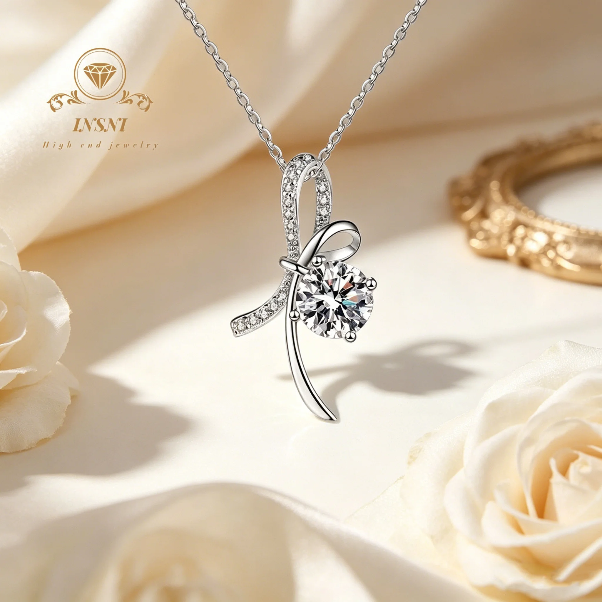 

Подвеска-бабочка из муассанита 1 карат, цвет D, с покрытием S925 PT950, цепочка-колье, женские роскошные ювелирные изделия, сертифицированные стильные подарки