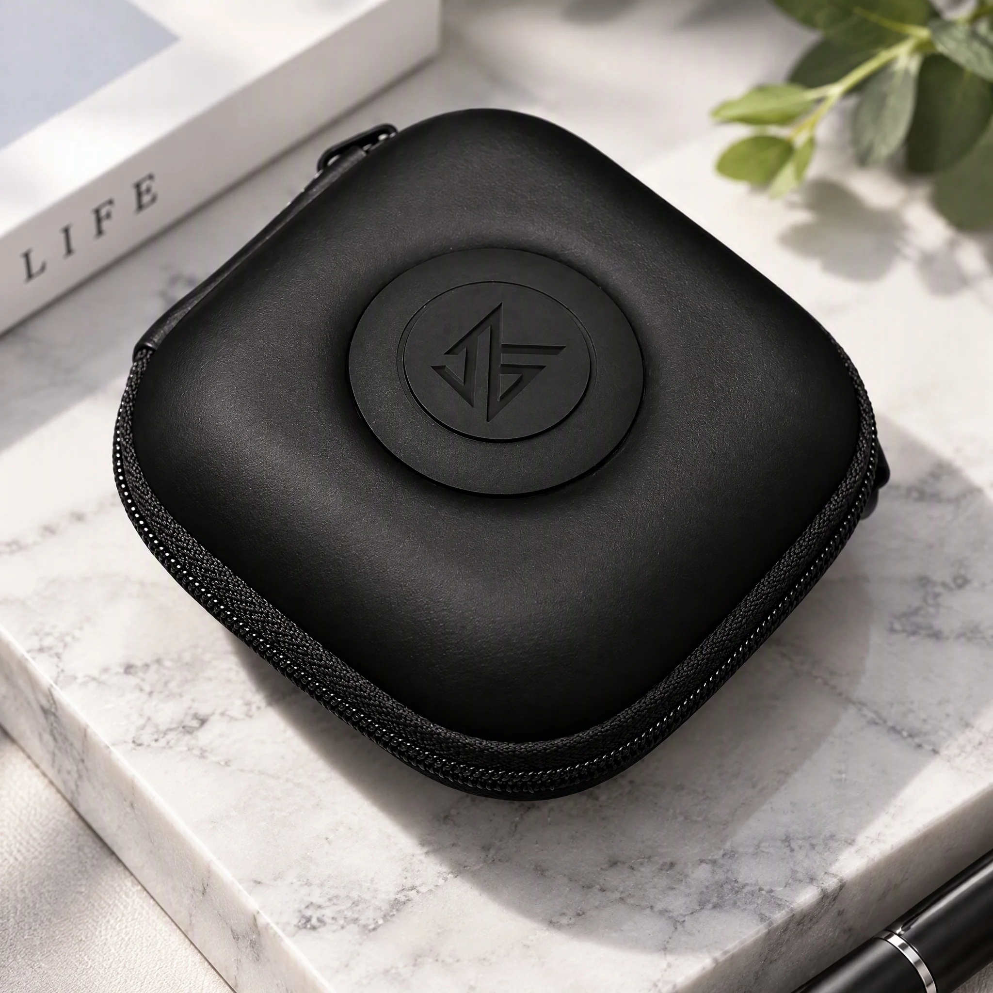 KZ PU Black Wired Earphone Storage Bag In Ear Handheld Wired Headphone Case Earplug Protection Kit Headset Storage Bag