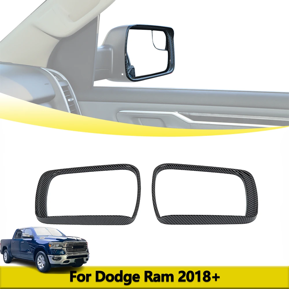 

Rearview Mirror Frame Rain Visor Trim Rainproof Decoration for Dodge Ram 1500 2018 2019 2020 2021-2025 Car Exterior Accessories